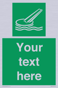 Custom sign safe condition Marine evacuation slide